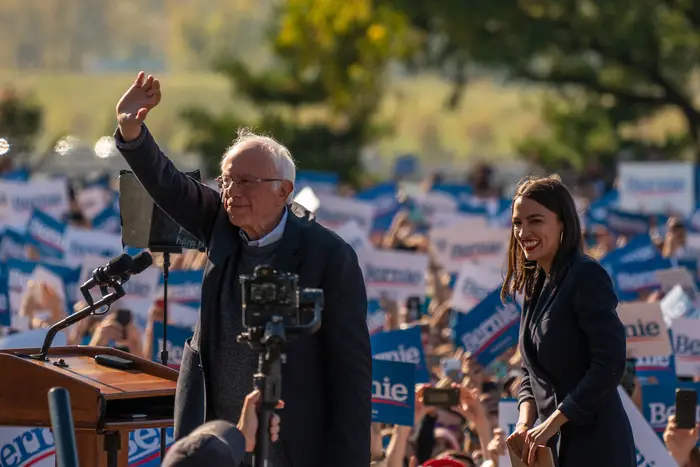 Senator Bernie Sanders greets thousands of supporters in Long Island City on Saturday, October 19, 2019